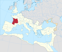 Gallia Aquitanian provinssin alue vuonna 125.