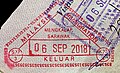 Exit stamp from Mengkalap ICQS Checkpoint.