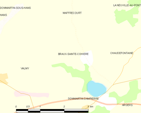 Poziția localității Braux-Sainte-Cohière