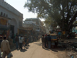 Skyline of Bodh Gaya, India.