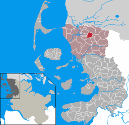 Läget för kommunen Braderup i Kreis Nordfriesland