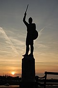 La statue de Beorhtnoth (ou Byrhtnoth) à Maldon.