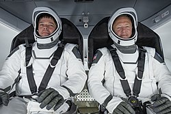 NASA astronauts Bob and Doug during Crew Dragon Demo-2