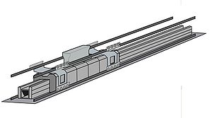 A computer generated model of the linear induction motor used in the EMALS.