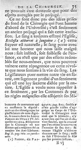 Texte : Le sang a toujours effrayé l'Église, Ecclesia abhorret a sanguine ; L'Église a horreur du sang ; cette frayeur est naturelle ; le sang porte avec lui une horreur qui nous saisit malgré nous : notre instinct, notre faiblesse de l'enfance : ce n'est que par des efforts redoutables sur nous-mêmes que nous pouvons vaincre cette répugnance ou cette révolte que nous sentons à la vue du sang.