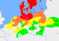 Expansion of early Germanic tribes into Central Europe (Roman "Germania"), 750–1 B.C.E.[4]