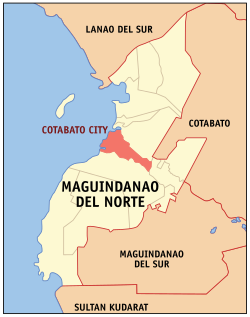 Mapa ng Bangsamoro na nagpapakita ng Lungsod ng Kotabato