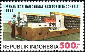 Stamp of Indonesia - 1992 - Colnect 252779 - Automation of Postal Service.jpeg