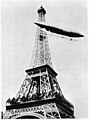 Alberto Santos-Dumont flies around the Tour Eiffel