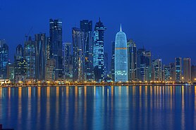 Doha skyline at night