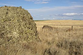 Glacial debris from the Okanangon Lobe of the Cordilleran Ice Sheet, Waterville Plateau, Washington, USA.