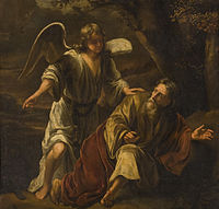 Attributed to Ferdinand Bol. Biblical Scene label QS:Len,"Biblical Scene" label QS:Lpl,"Scena biblijna" label QS:Lnl,"Bijbelse voorstelling" . circa 1645-1669. oil on canvas medium QS:P186,Q296955;P186,Q12321255,P518,Q861259 . 165 × 177 cm (64.9 × 69.6 in). Rijswijk, Cultural Heritage Agency of the Netherlands.