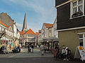 Hattingen, vue dans la rue avec l'église (Sankt Georgskirche)