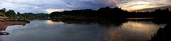 Panorama of Nan River in the area of Khung Taphao Sub-District, Mueang Uttaradit District, it was called "Kung Sam Phao Lom" (คุ้งสำเภาล่ม)