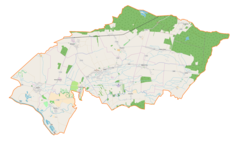 Mapa konturowa gminy Laszki, u góry znajduje się punkt z opisem „Zagrody”