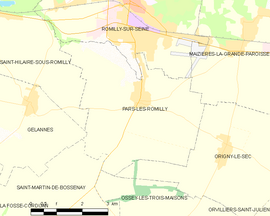 Mapa obce Pars-lès-Romilly