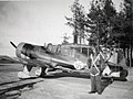 Erik Lyly in pilot training with a VL Pyry trainer, summer 1941