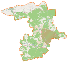 Mapa konturowa powiatu sulęcińskiego, na dole znajduje się punkt z opisem „Góry”