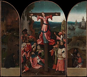 Le Martyre de sainte Julie, triptyque de Jérôme Bosch (v. 1497, galeries de l'Académie de Venise). (définition réelle 53 671 × 47 584)