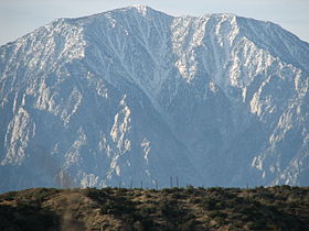 San Jacinto Peak, showing its north escarpment, one of the tallest in the contiguous United States.