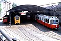 Betriebs­bahn­hof Mi­chel­beuern, links das alte Stationsgebäude des 1898 eröffneten Frachtenbahnhofs