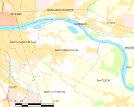 Mapa obce Saint-Denis-en-Val