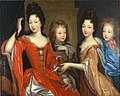 Follower of Pierre Mignard - Portrait de quatre jeunes enfants et leur chien.jpg