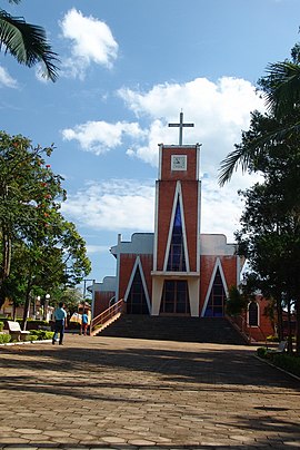 Igreja Da praça principal de Óleo