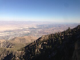 View from the Mountain Station of Palm Springs Aerial Tramway over Palm Springs