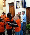 Detalle del actu d'homenaxe a Francisco Candel Tortajada en Casasaltas (Valencia).