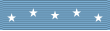 Bluebird-colored ribbon with five white stars in the form of an "M".