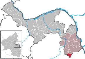 Poziția Dorn-Dürkheim pe harta districtului Mainz-Bingen