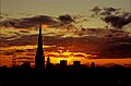 Salford skyline at sunset