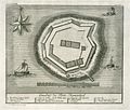 Plattegrond van fort Hammenhiel, ca. 1740.