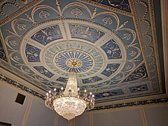 Ceiling and chandalier - geograph.org.uk - 5446448.jpg