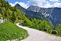 English: "Loibl Baba" and "Veliki Vrh" seen from the "Old Loibl" mountain pass on the Austrian/Slovenian borderline Deutsch: „Loibler Baba“ und „Hochturm“, gesehen vom alten Loiblpass an der österreichisch/slowenischen Grenze