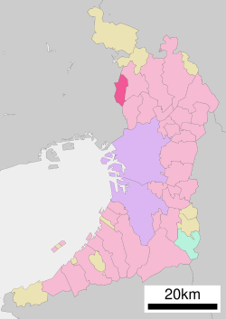 Ikedan sijainti Osakan prefektuurissa