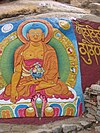 Skalní malba Buddhy v Tibetu