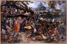 Tentaciones de San Antonio Abad por Brueghel de Velours