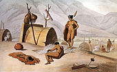 Khoisan busy barbecuing grasshoppers Aquatint 1804