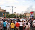 Demonstration gegen die Amtsenthebung Băsescus Universitätsplatz in Bukarest, 5. Juli 2011