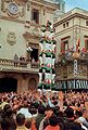 Premier quatre de vuit carregat des Castellers de Vilafranca, 12/10/1969.