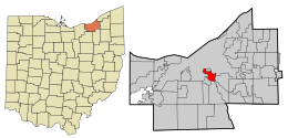 Location in Cuyahoga County and the state of Ohio.