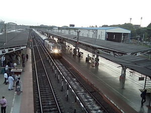 12695 Chennai-Trivandrum SF arriving at Platform No.1 in Kollam Junction Railway Station