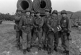 South Korean Marines pose for a photo during the amphibious assault portion of the joint US South Korean Exercise TEAM SPIRIT 87.jpg