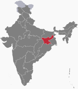 Location of Jharkhand