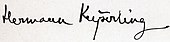 signature de Hermann von Keyserling