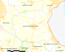 Mapa obce Saint-Méloir-des-Ondes