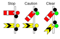 Combined semaphore stop and distant signals (lower quadrant type)