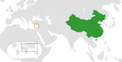 Peta memperlihatkan lokasiChina and Cyprus